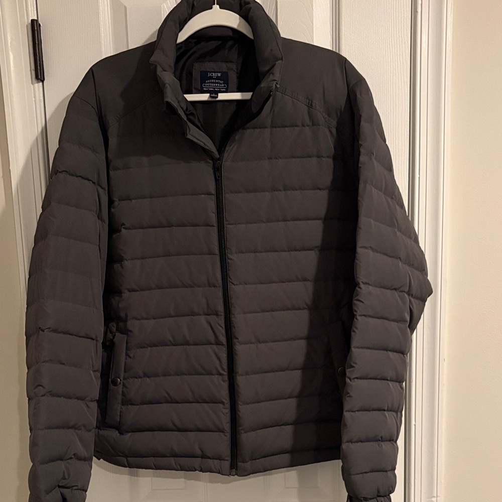 J. Crew Men's Charcoal Puffer Jacket